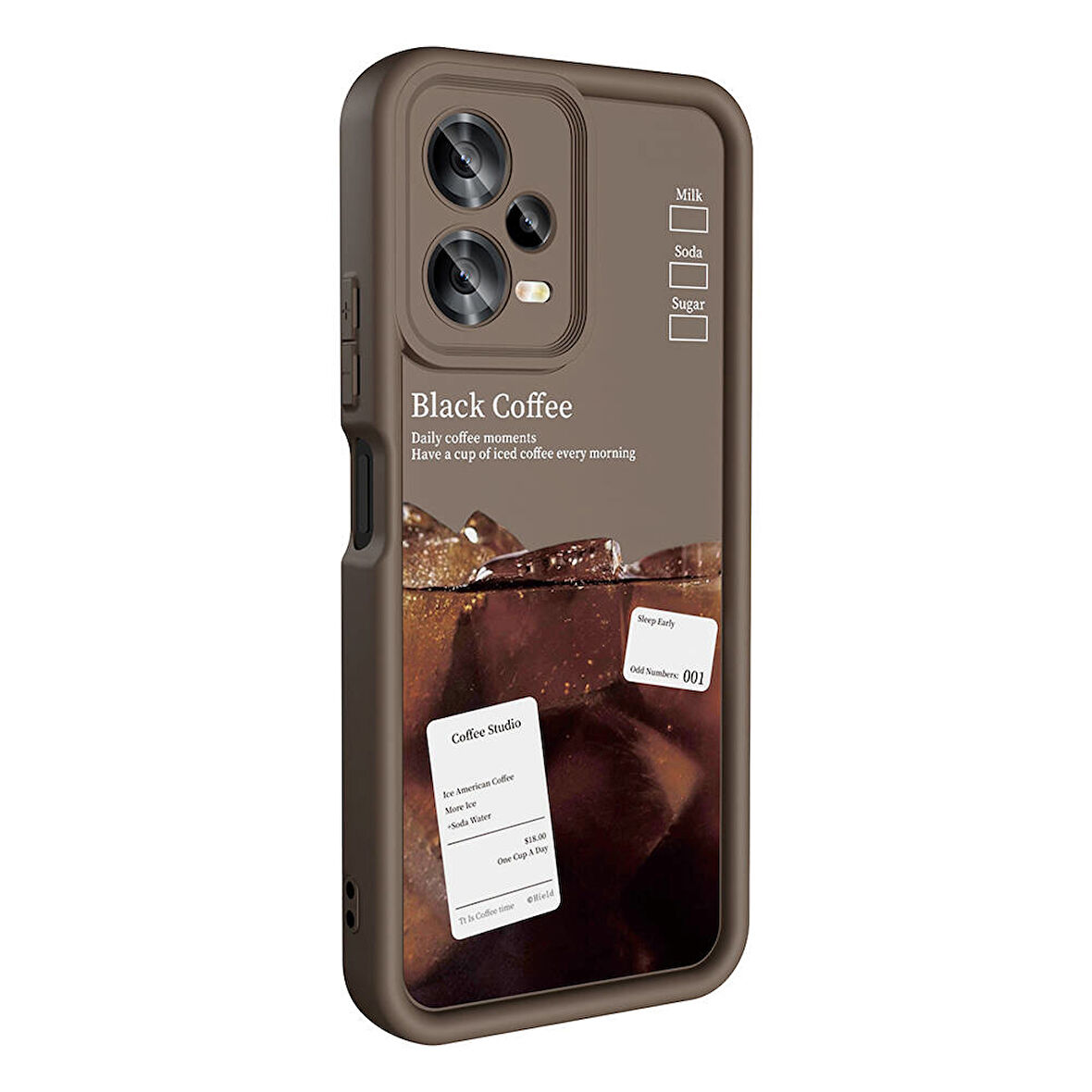 Xiaomi Redmi Note 12 5G Kılıf Kamera Korumalı Baskılı Arka Yüzey Zore Klas Kapak-Koyu Kahve