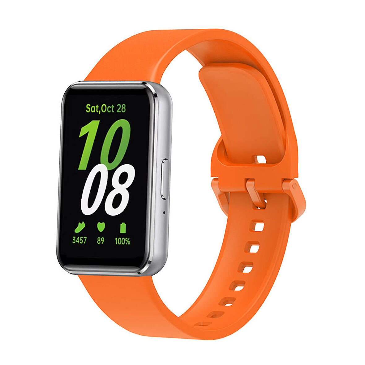 Galaxy Fit 3 Silikon Kordon Zore KRD-110 Strap Kayış-Turuncu