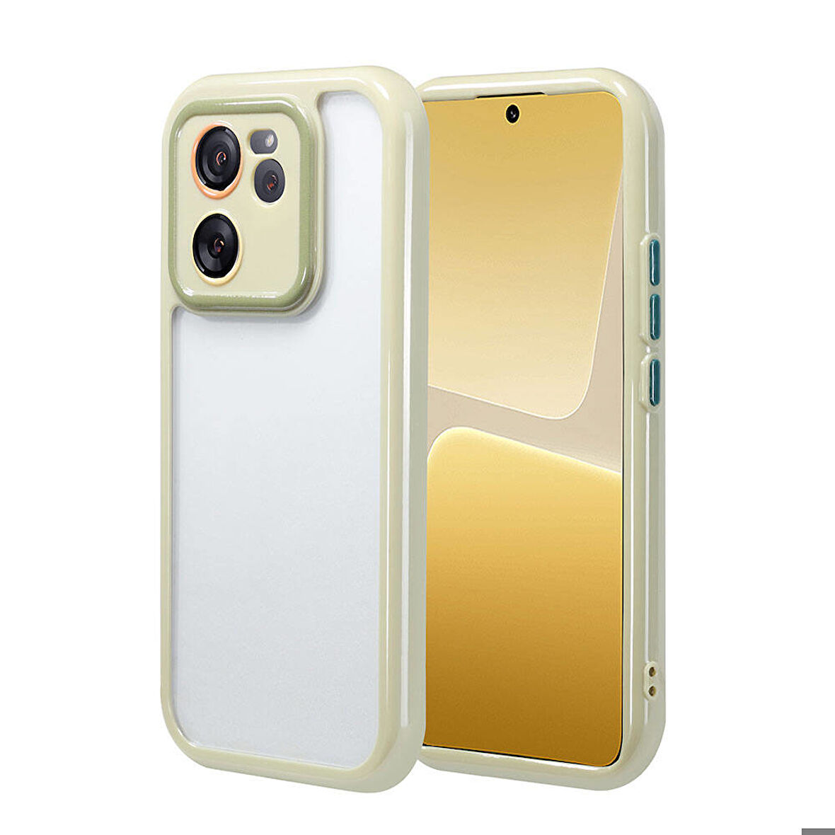 Xiaomi Mi 13T Kılıf Kamera Korumalı Renkli Kenar ve Çerçeve Tasarımlı Vitamin Kapak