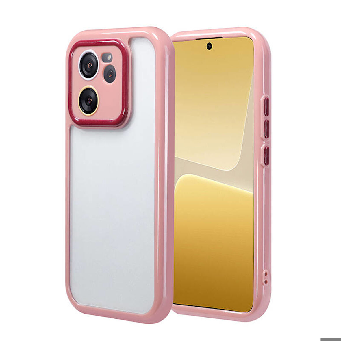 Xiaomi Mi 13T Kılıf Kamera Korumalı Renkli Kenar ve Çerçeve Tasarımlı Vitamin Kapak
