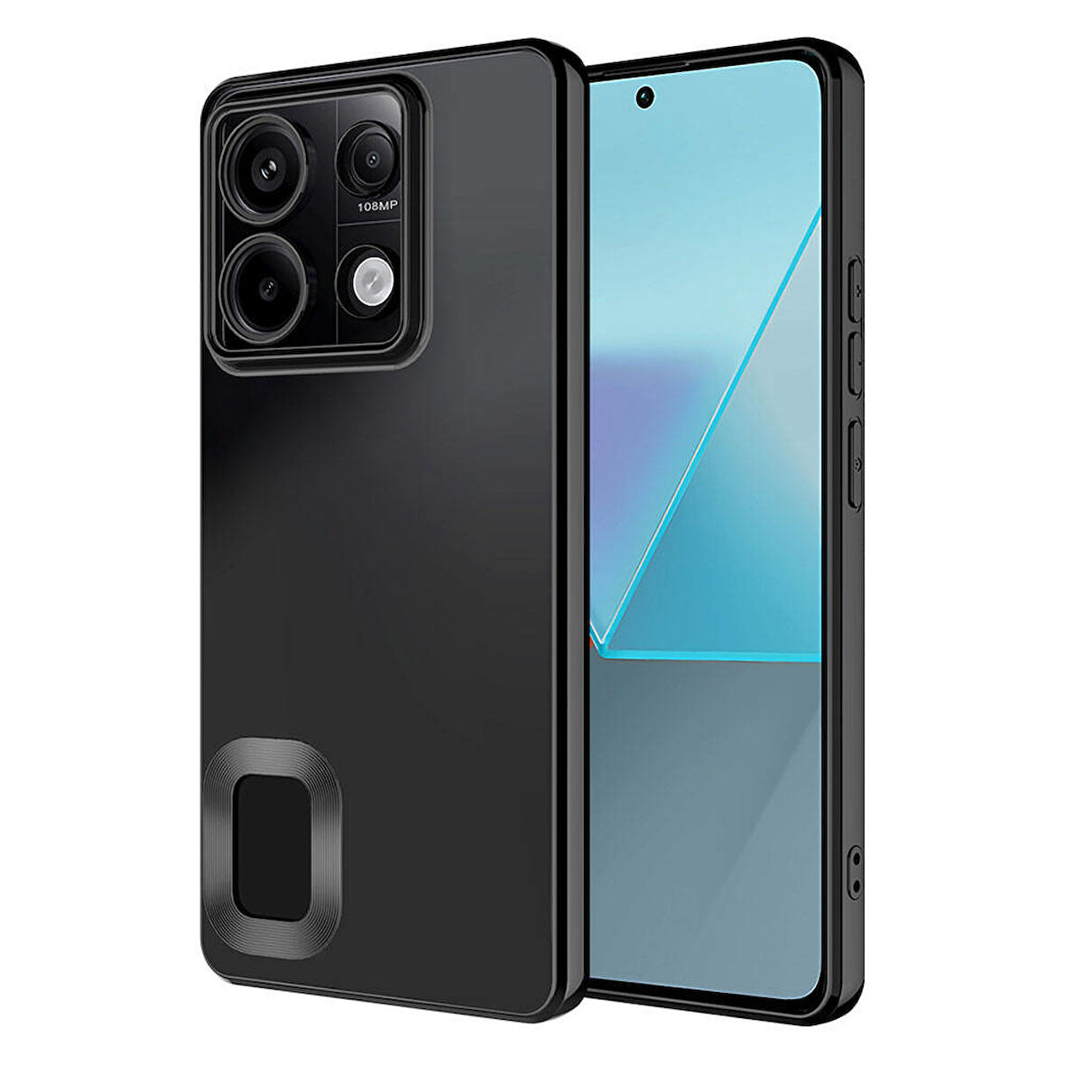 Xiaomi Redmi Note 13 4G Kılıf Kamera Korumalı Logo Gösteren Omega Kapak