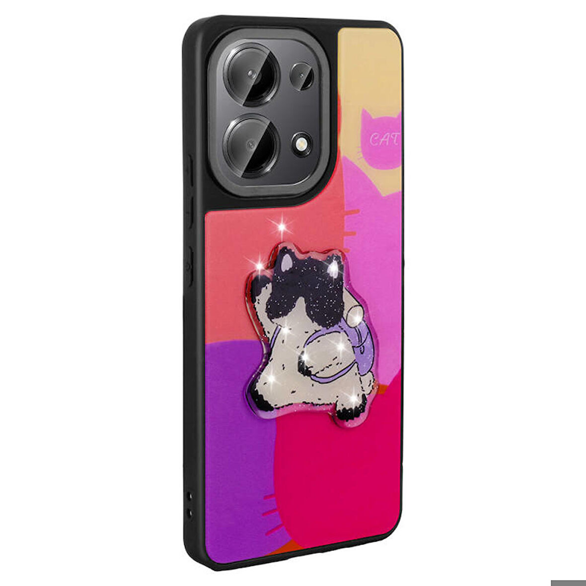Xiaomi Redmi Note 13 Pro 4G Kılıf Parlayan Kabartmalı İkonik Figürlü Amas Silikon Kapak