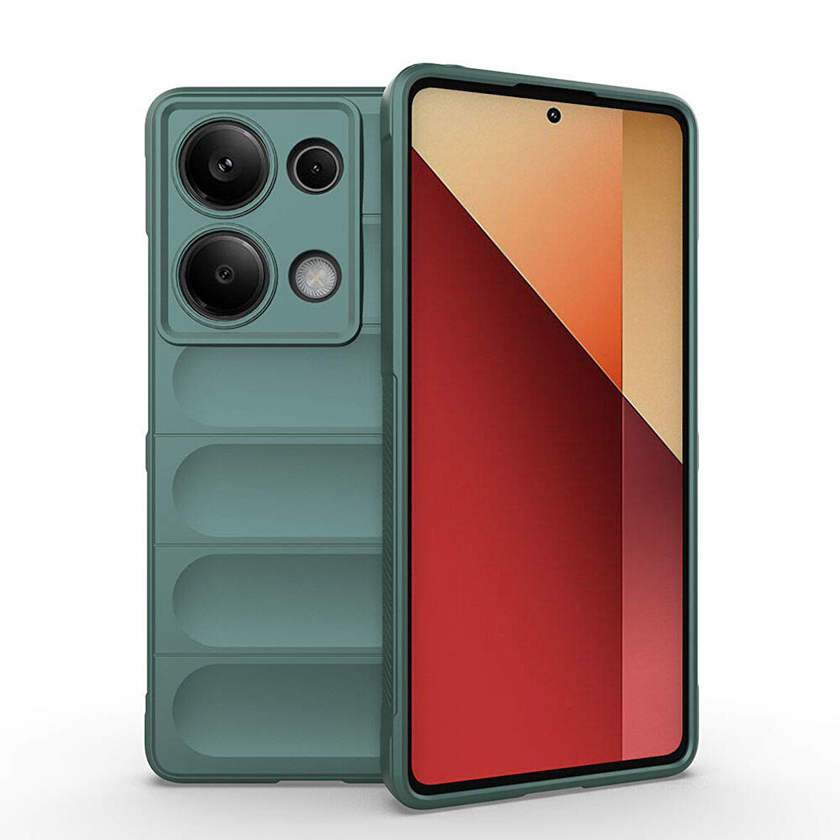 Xiaomi Redmi Note 13 Pro 4G Kılıf Esnek TPU Oyuklu Arka Yüzey Tasarımlı Etnik Silikon Kapak