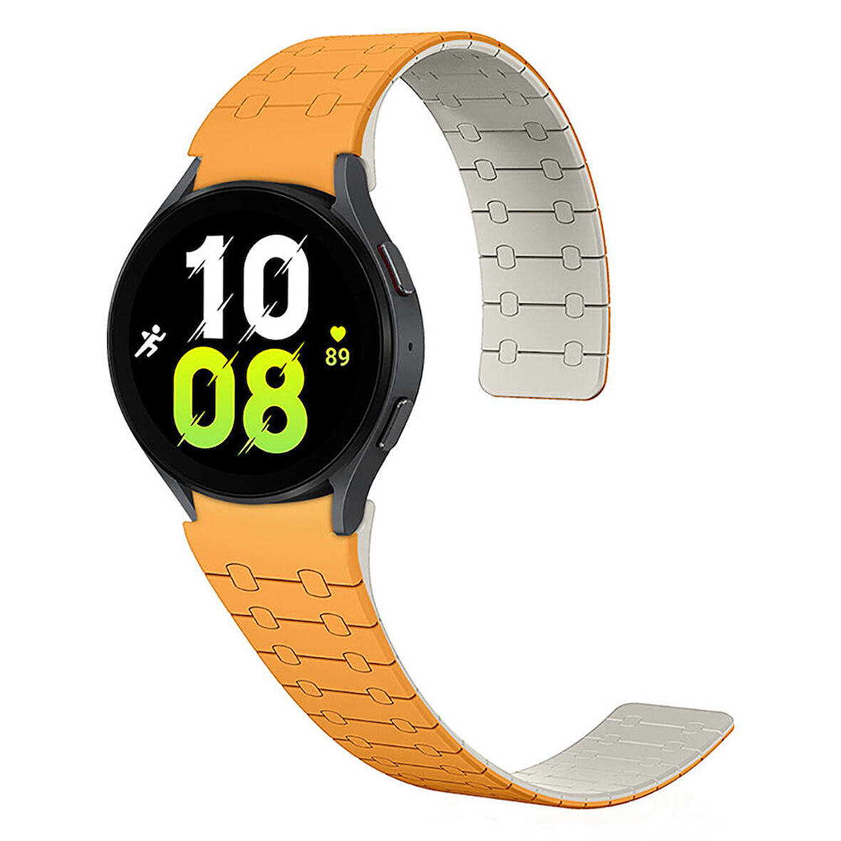 Galaxy Watch 5 40mm Zore KRD-111 20mm Çizgili Desenli Silikon Kordon-Turuncu