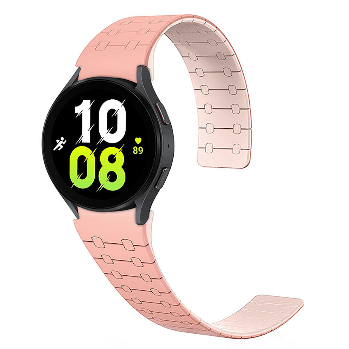Galaxy Watch 6 44mm Zore KRD-111 20mm Çizgili Desenli Silikon Kordon-Pembe