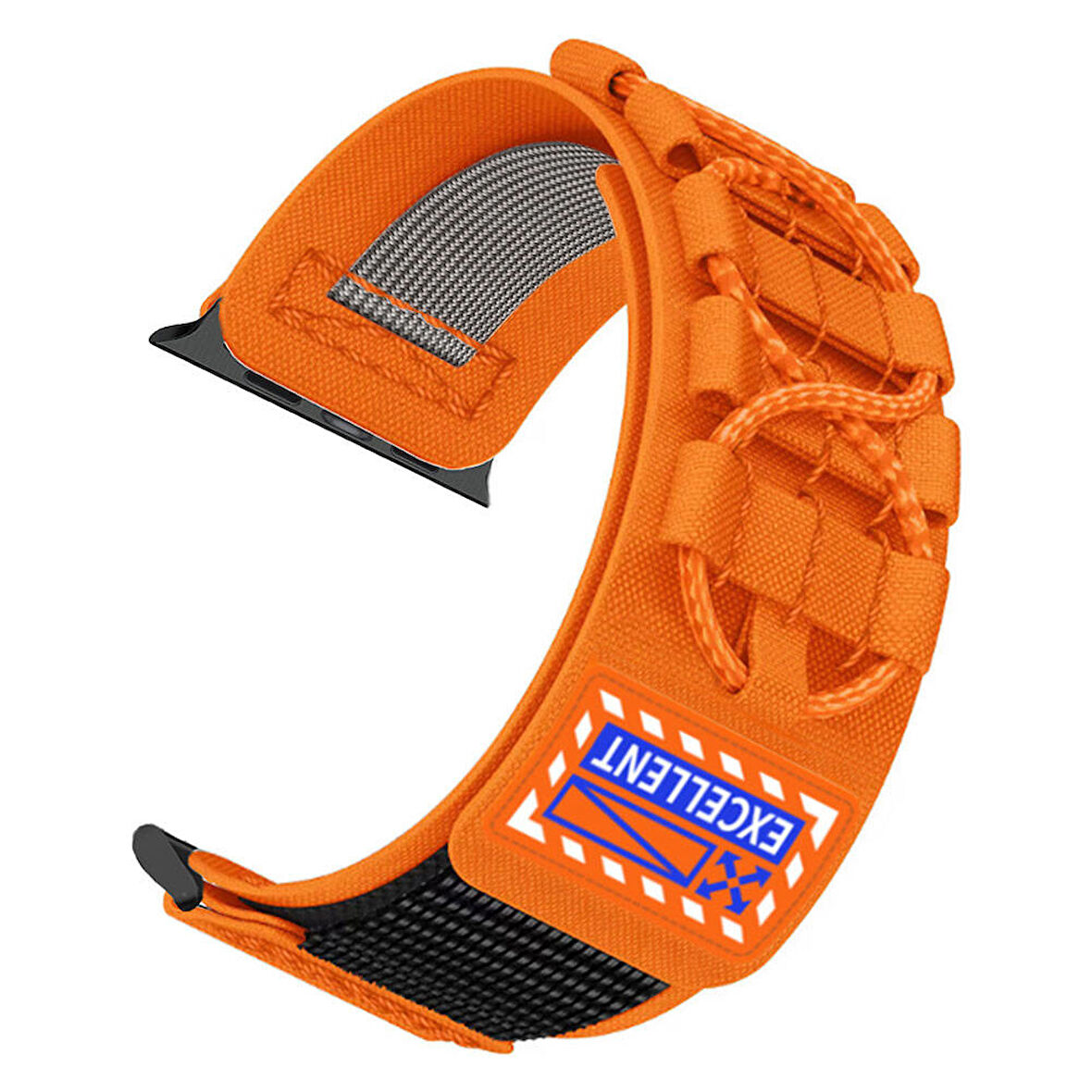 Apple Watch Ultra 49mm Zore KRD-112 Orbital Örgülü Halat Tasarımlı Naylon Kumaş Hasır Kordon-Turuncu