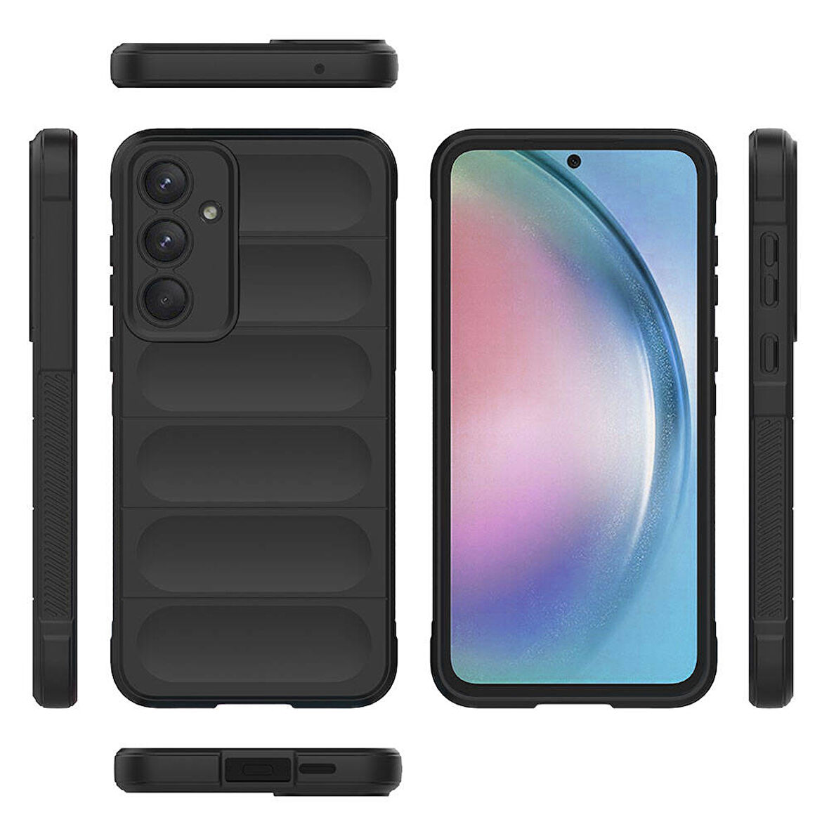 Samsung Galaxy A55 Kılıf Esnek TPU Oyuklu Arka Yüzey Tasarımlı Etnik Silikon Kapak