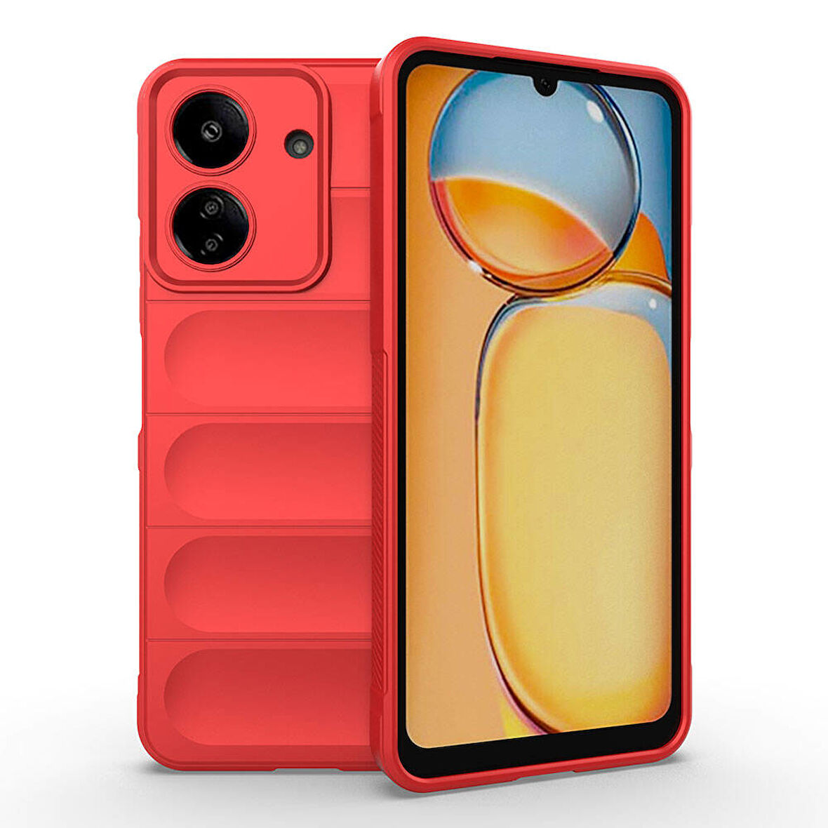 Xiaomi Redmi 13C Kılıf Esnek TPU Oyuklu Arka Yüzey Tasarımlı Etnik Silikon Kapak