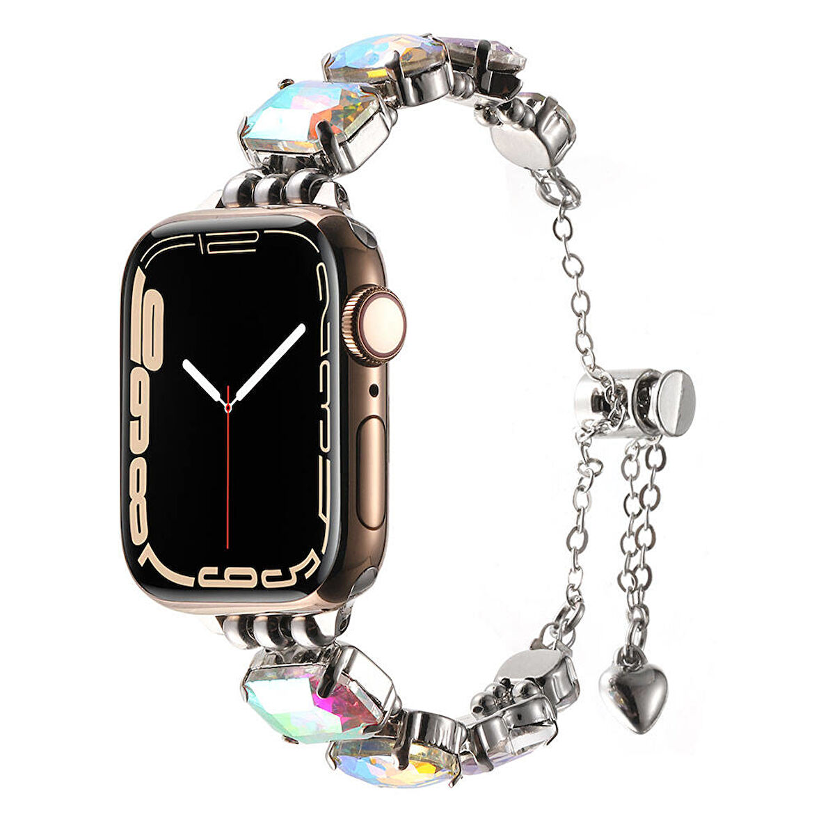 Apple Watch Ultra 49mm Zore KRD-115 Renkli Taş Tasarımlı Kordon-Colorful