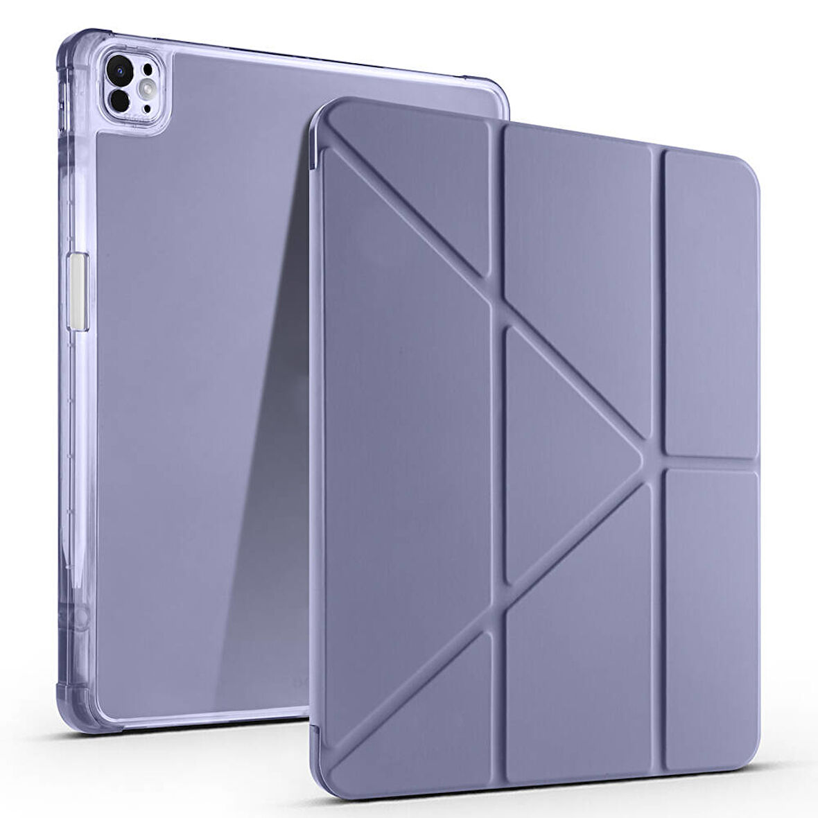 iPad Air 13 2025 M3 Kılıf ​FRMS Tri Folding Kalem Bölmeli Standlı Kılıf - Mor