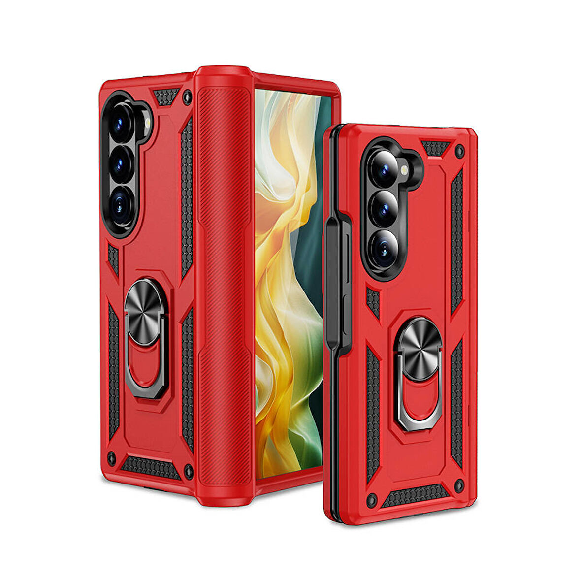 Samsung Galaxy Z Fold 6 Kılıf Vega Tank Sert Yüzüklü Standlı Zırh Koruma Kapak