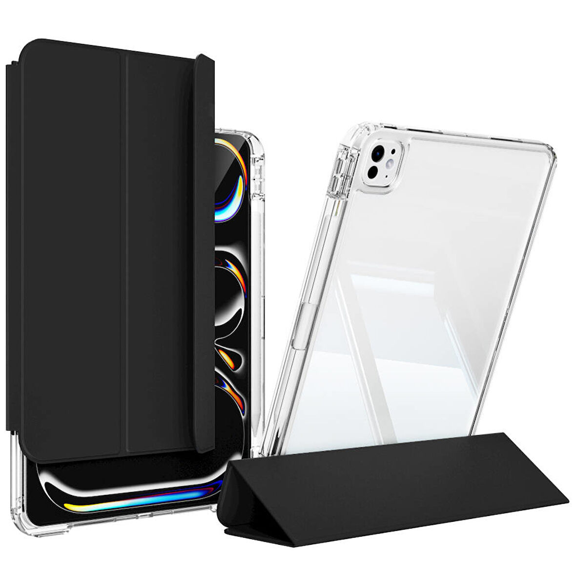 ​​​iPad Pro 11 2024 Kılıf Magnetik Ayrılabilen AiHTTgli Uyumlu ​FRMS Sliding Tablet Kılıfı-Siyah