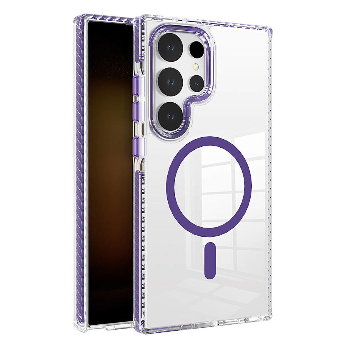 Samsung Galaxy S24 Ultra Kılıf Magsafe Şarj Özellikli Airbagli Takılabilir Askı Aparatlı Nana Kapak