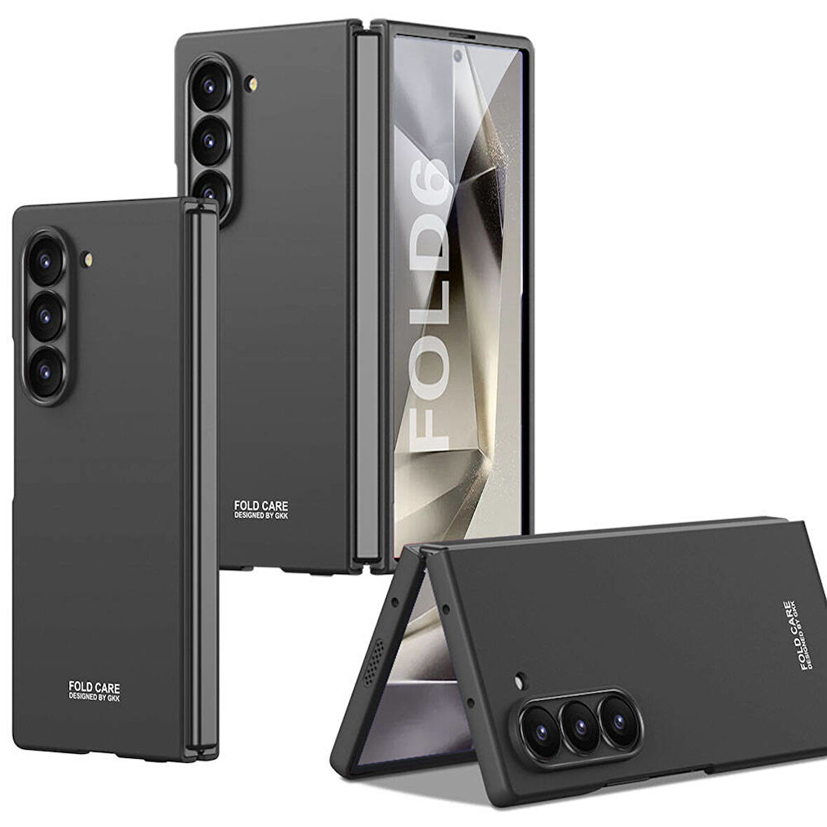 Galaxy Z Fold 6 Kılıf Zore Sert Kıpta Kapak-Siyah