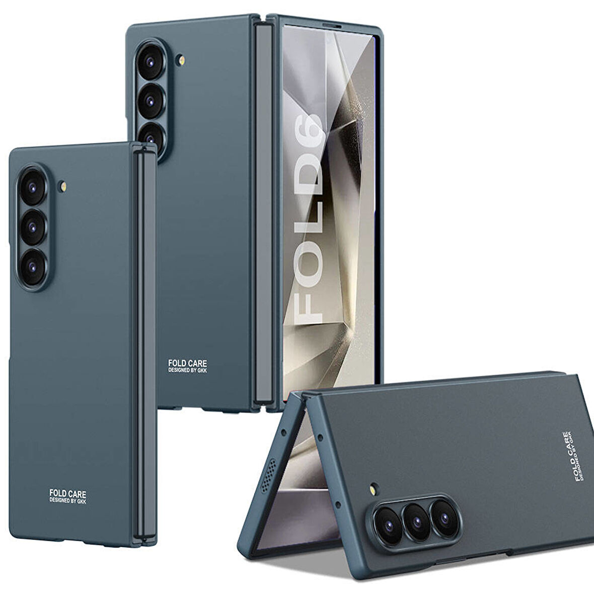Galaxy Z Fold 6 Kılıf Zore Sert Kıpta Kapak-Mavi
