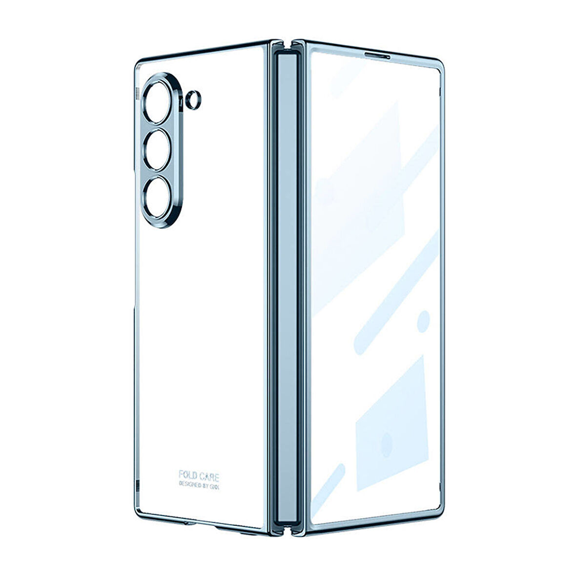 Galaxy Z Fold 6 Kılıf Zore Full Camlı Kıpta Kapak-Mavi