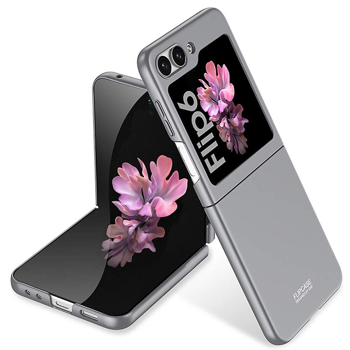 Galaxy Z Flip 6 Kılıf Zore Sert Kıpta Kapak-Gri