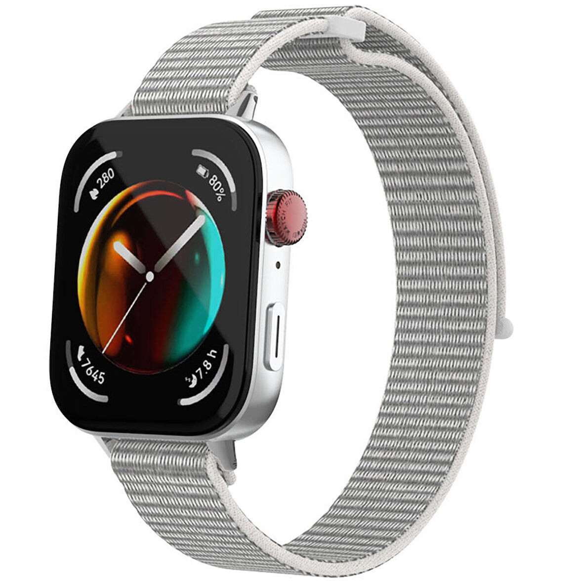 Huawei Watch Fit 3 Zore KRD-03 Hasır Kordon-Beyaz