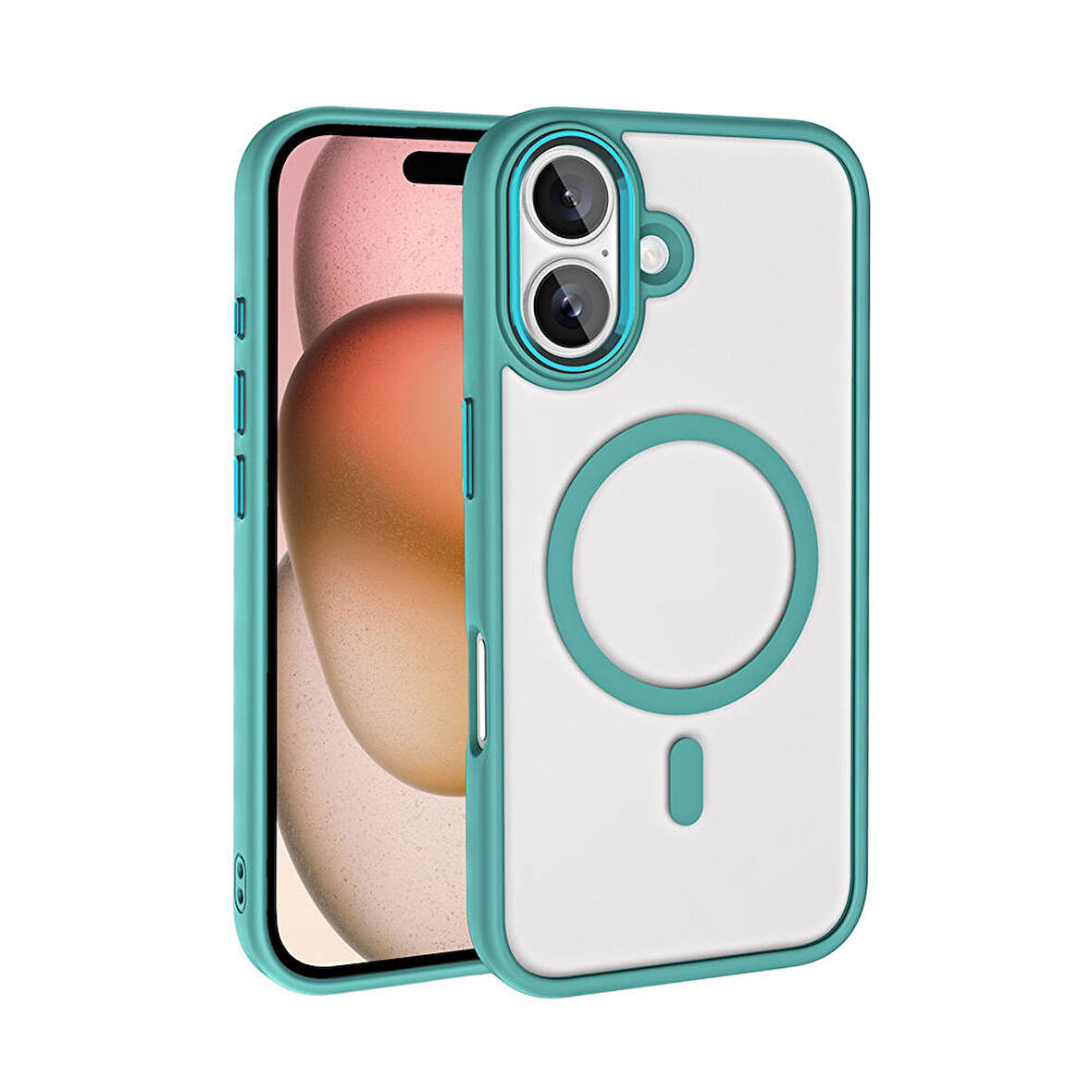 iPhone 16 Kılıf Wireless Şarj Özellikli Krom Magsafe Silikon Kapak