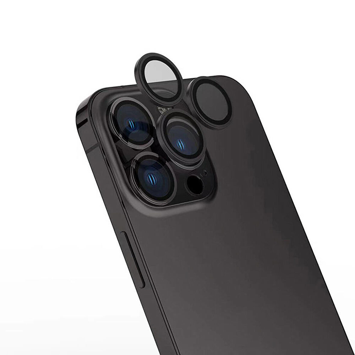 Apple iPhone 16 Pro Zore CL-15 Parmak İzi Bırakmayan Anti-Reflective Kamera Lens Koruyucu-Gri