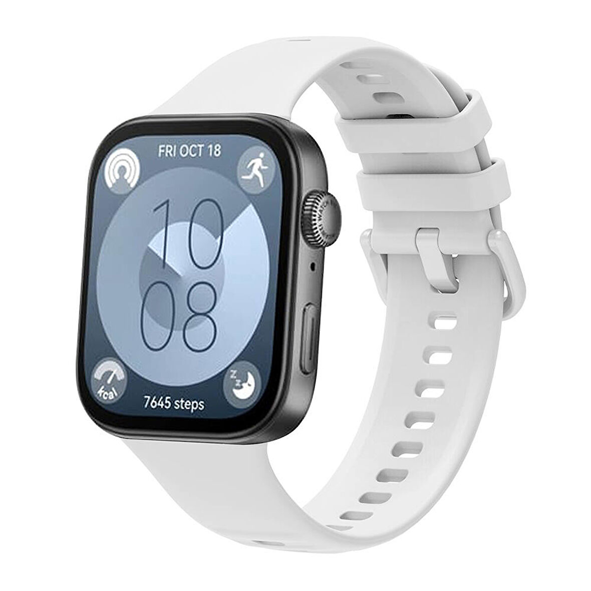 Huawei Watch Fit 3 Band Serisi Klasik Kordon Silikon Strap Kayış-Beyaz