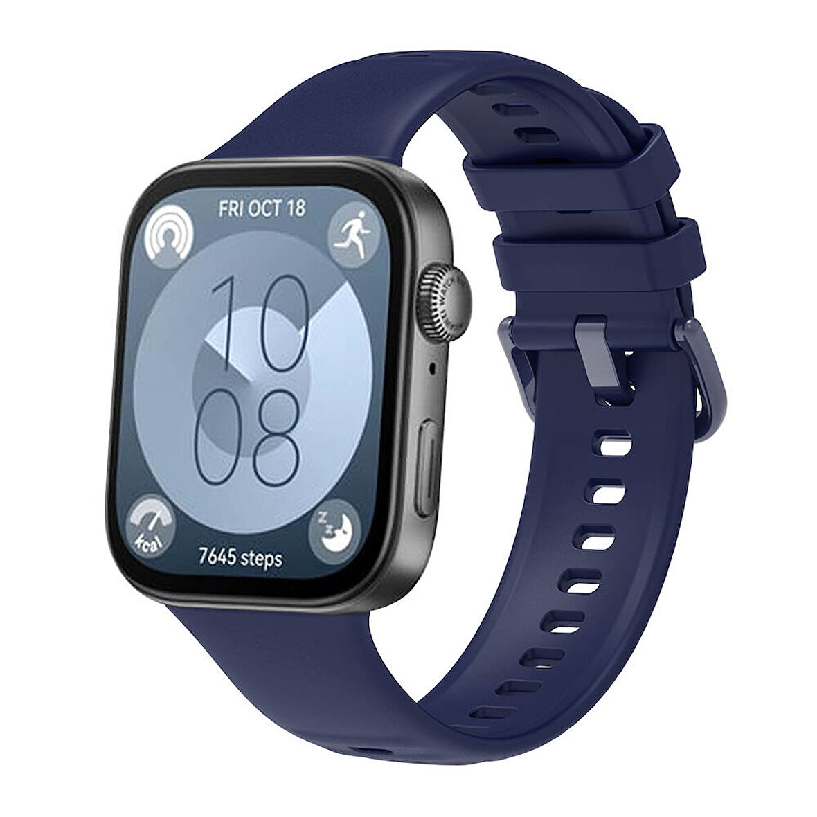 Huawei Watch Fit 3 Band Serisi Klasik Kordon Silikon Strap Kayış-Lacivert