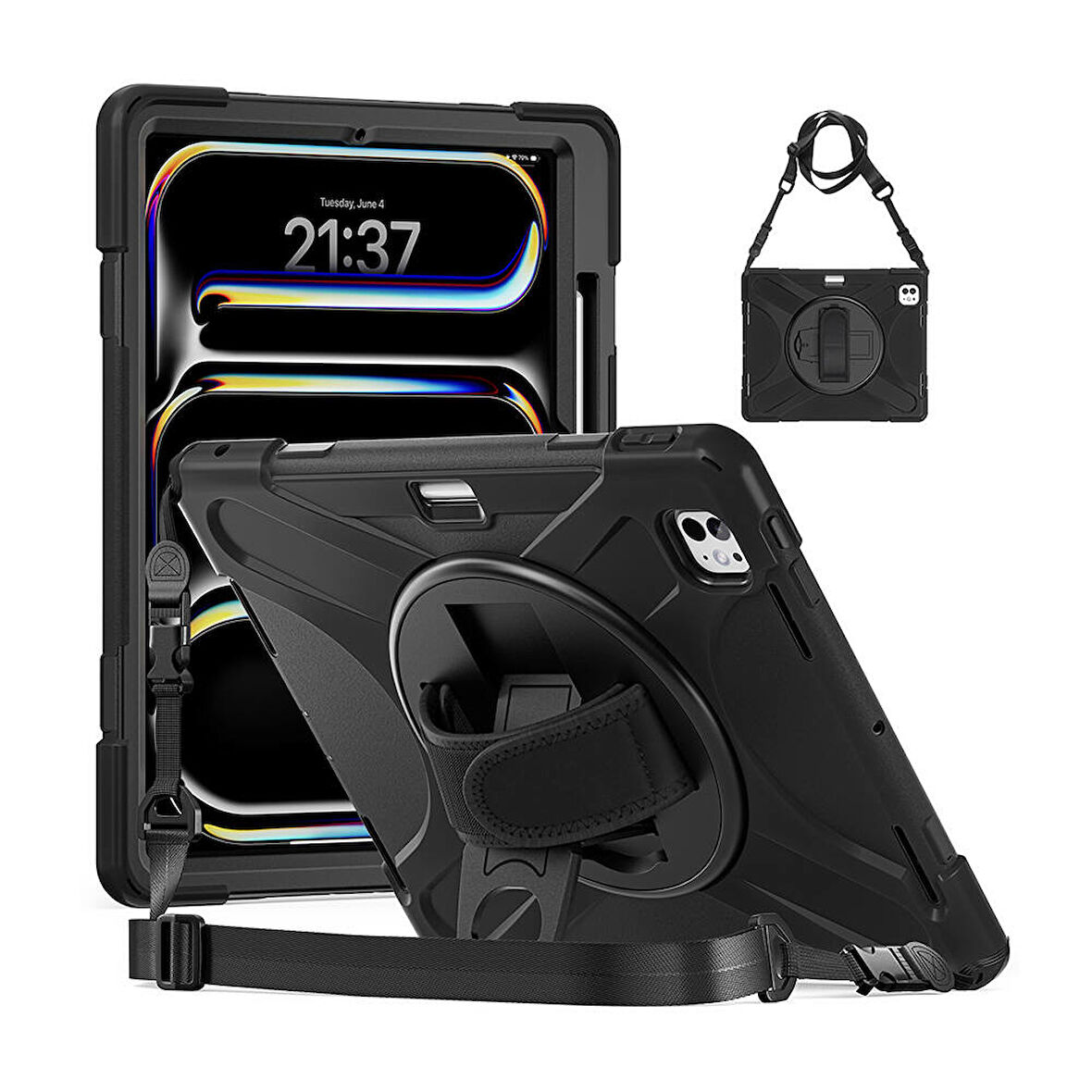 iPad Pro 13 2024 ​FRMS Defender Tablet Silikon - Siyah