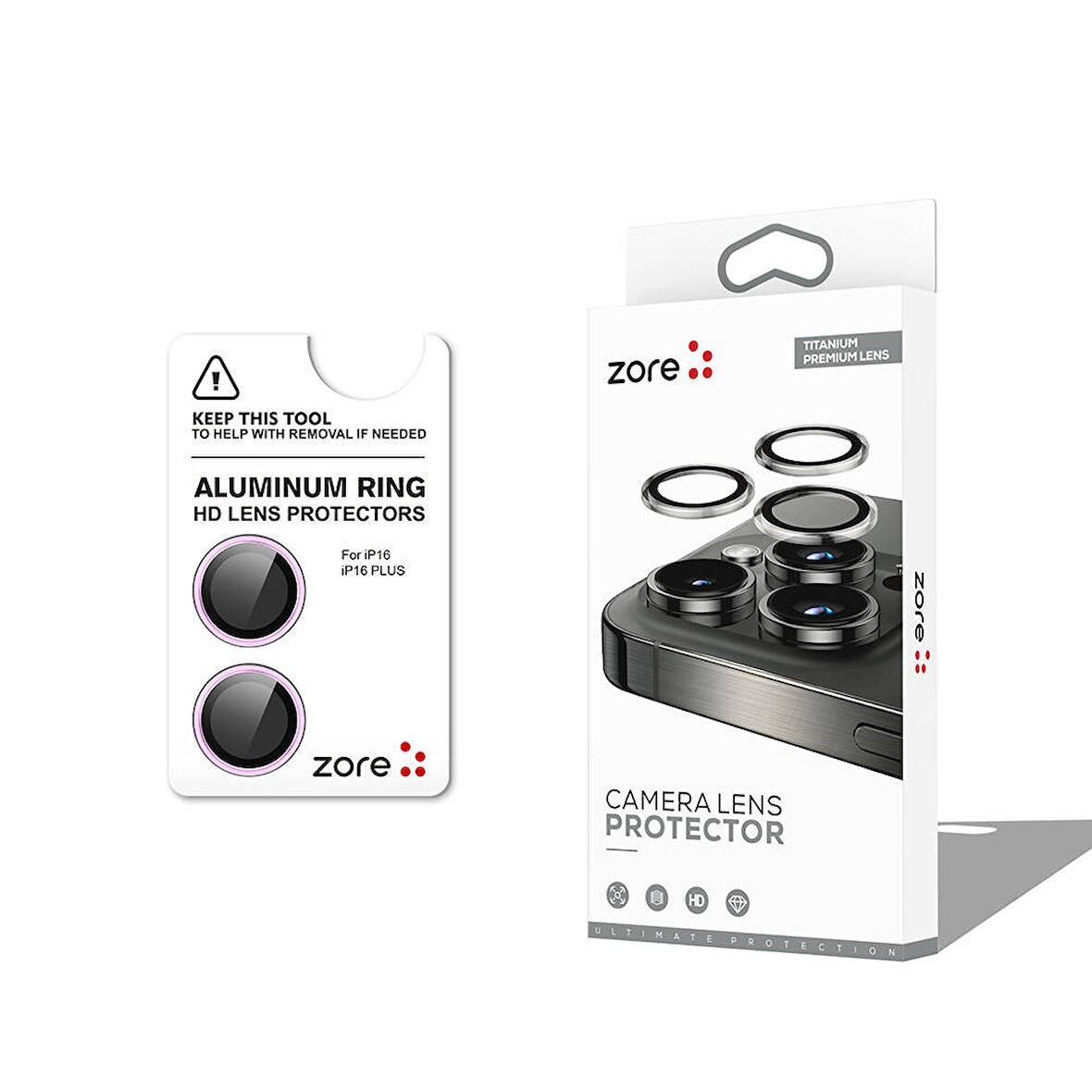 Apple iPhone 16 Zore CL-12 Premium Safir Parmak İzi Bırakmayan Anti-Reflective Kamera Lens Koruyucu-