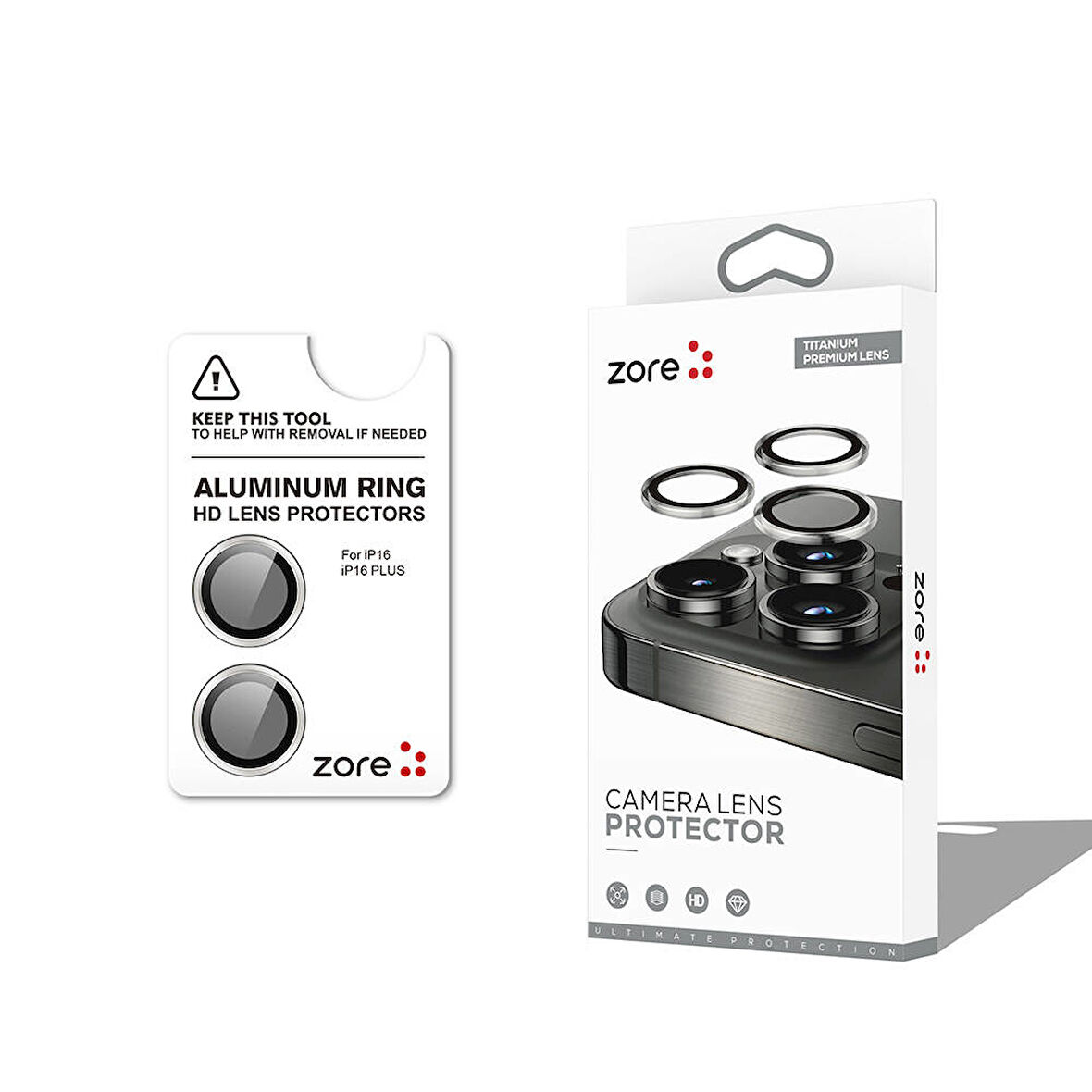 Apple iPhone 16 Plus Zore CL-12 Premium Safir Parmak İzi Bırakmayan Anti-Reflective Kamera Lens Koru