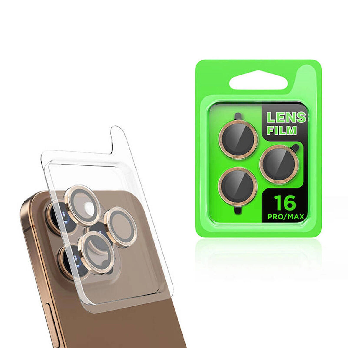 Apple iPhone 16 Pro Zore CL-07 Kamera Lens Koruyucu-Gold