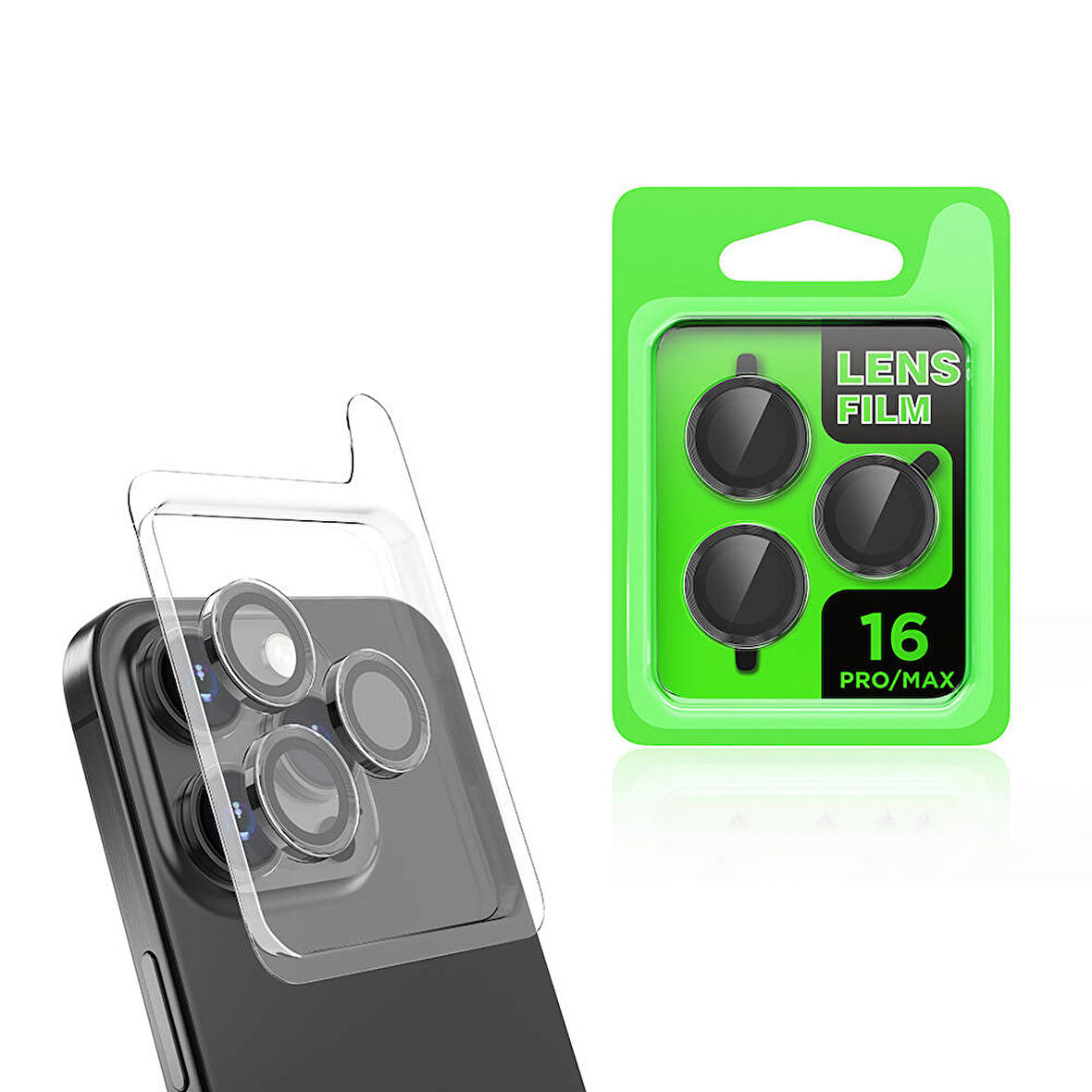 Apple iPhone 16 Pro Max Zore CL-07 Kamera Lens Koruyucu-Siyah