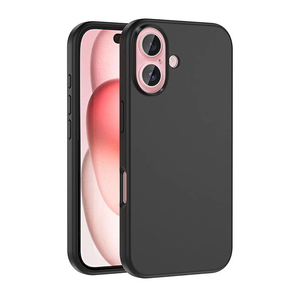 iPhone 16 Plus Kılıf Magsafe Şarj Özellikli Sıvı Teknolojili Silinebilir Sert Zore Kivi Kapak-Siyah