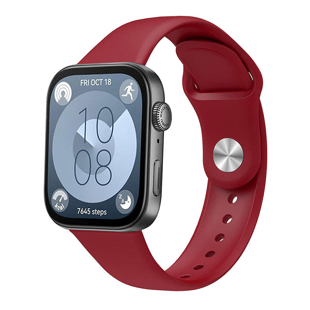 Huawei Watch Fit 3 KRD-11 22mm Silikon Kordon-Koyu Kırmızı