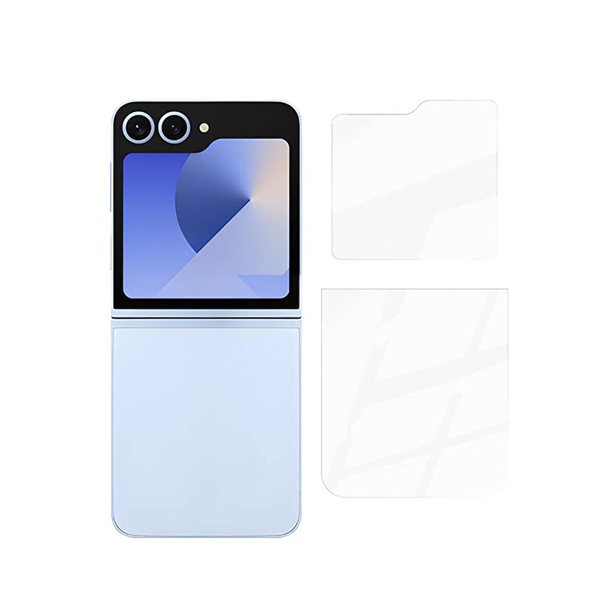 Galaxy Z Flip 6 Ensueno Etnaa 2in1 Cam Ekran Koruyucu-Şeffaf