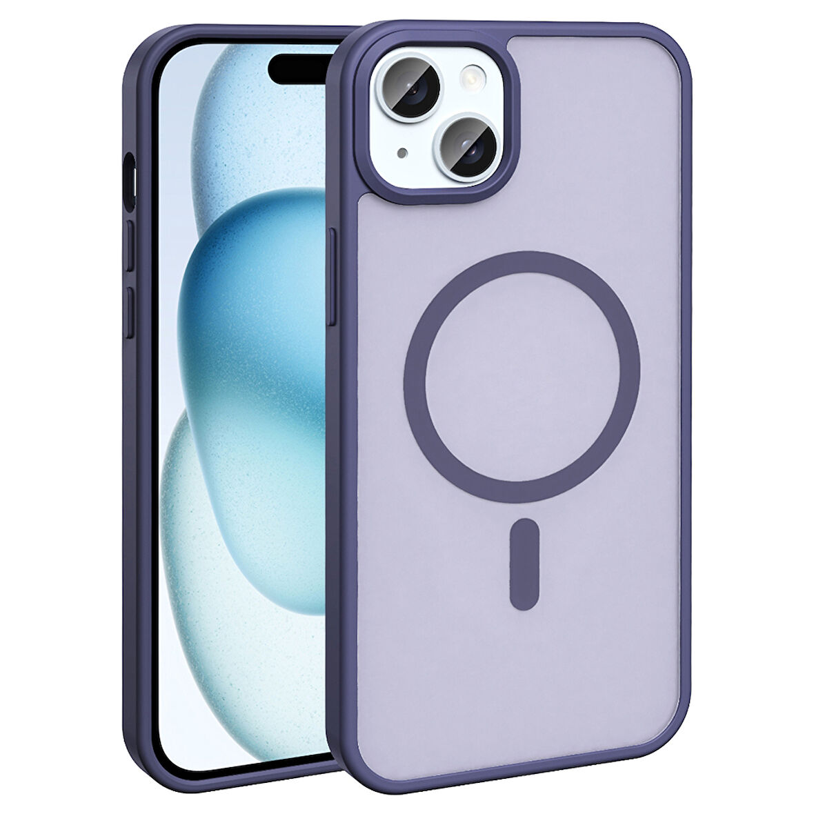 iPhone 15 Kılıf Magsafe Şarj Özellikli Mat Arka Yüzey Sio Kapak