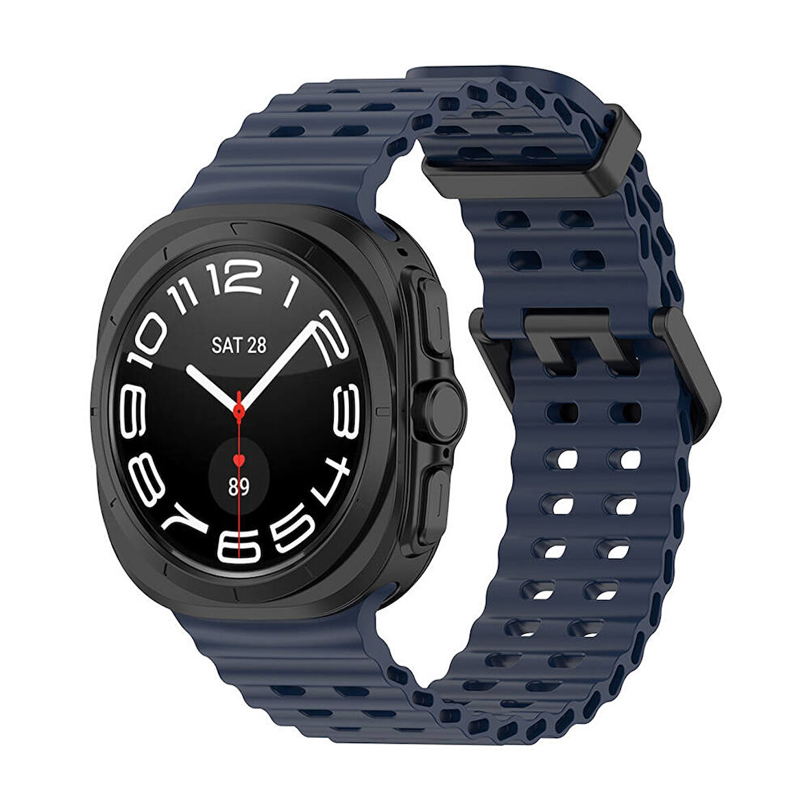 Galaxy Watch Ultra 47mm Zore KRD-118 Tırtıklı Tasarım Silikon Kordon-Midnight Blue