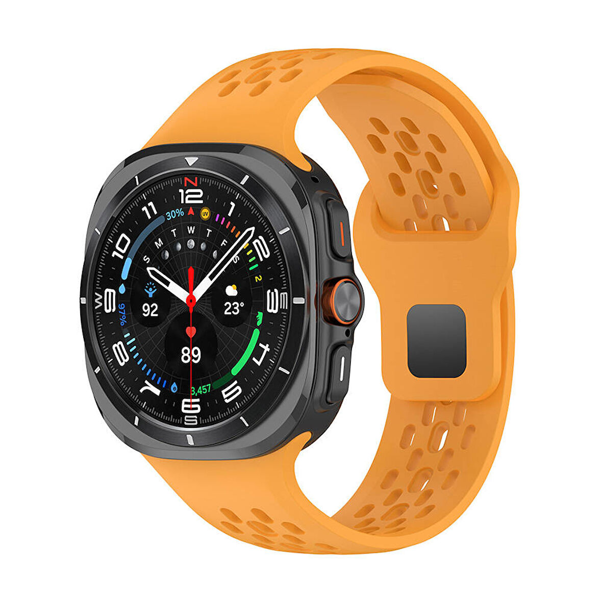 Galaxy Watch Ultra 47mm Zore KRD-119 Delikli Tasarım Silikon Kordon-Sarı