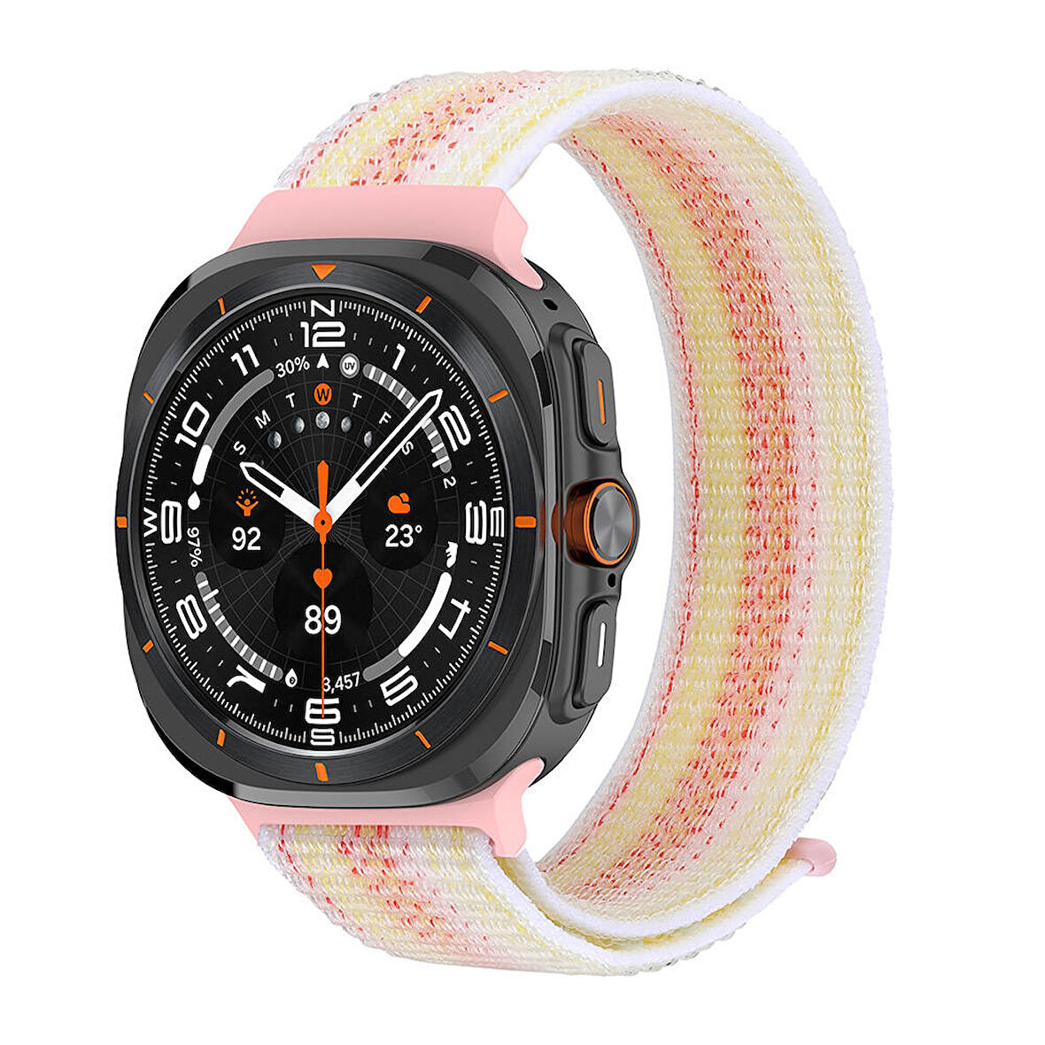 ​​Galaxy Watch Ultra 47mm Zore KRD-03 Hasır Kordon-Starlight