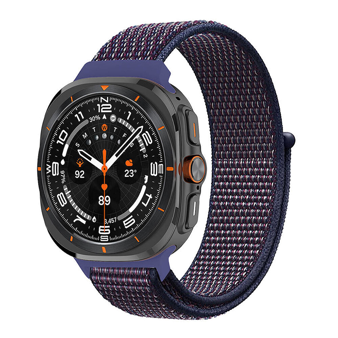 ​​Galaxy Watch Ultra 47mm Zore KRD-03 Hasır Kordon-İndigo