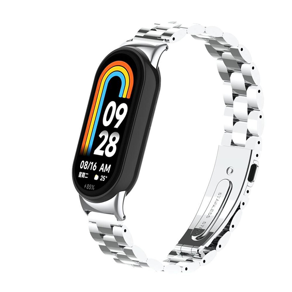 Xiaomi Mi Band 8 KRD-04 Metal Kordon-Gümüş