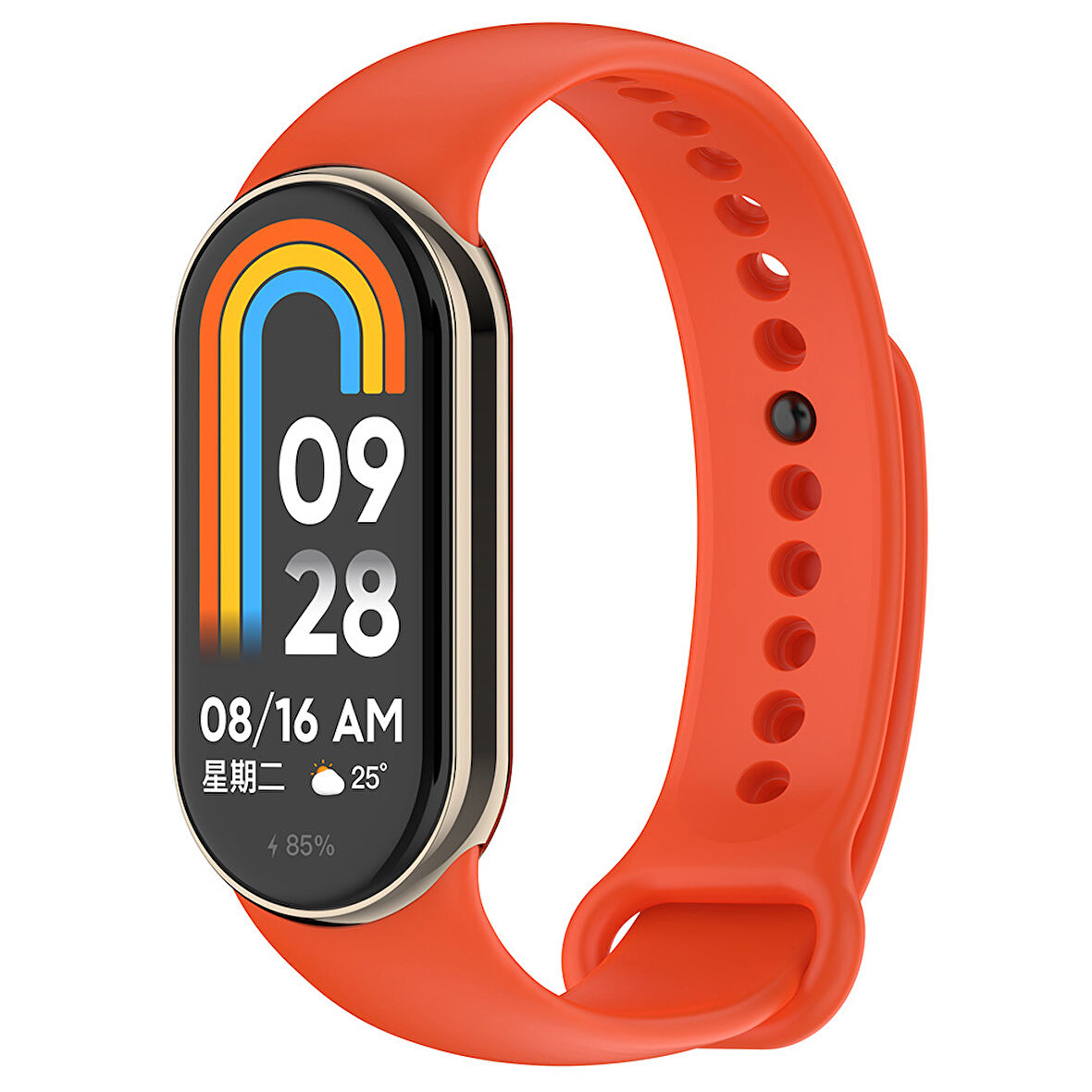 Xiaomi Mi Band 8 Serisi Klasik Kordon Silikon Strap Kayış-Turuncu