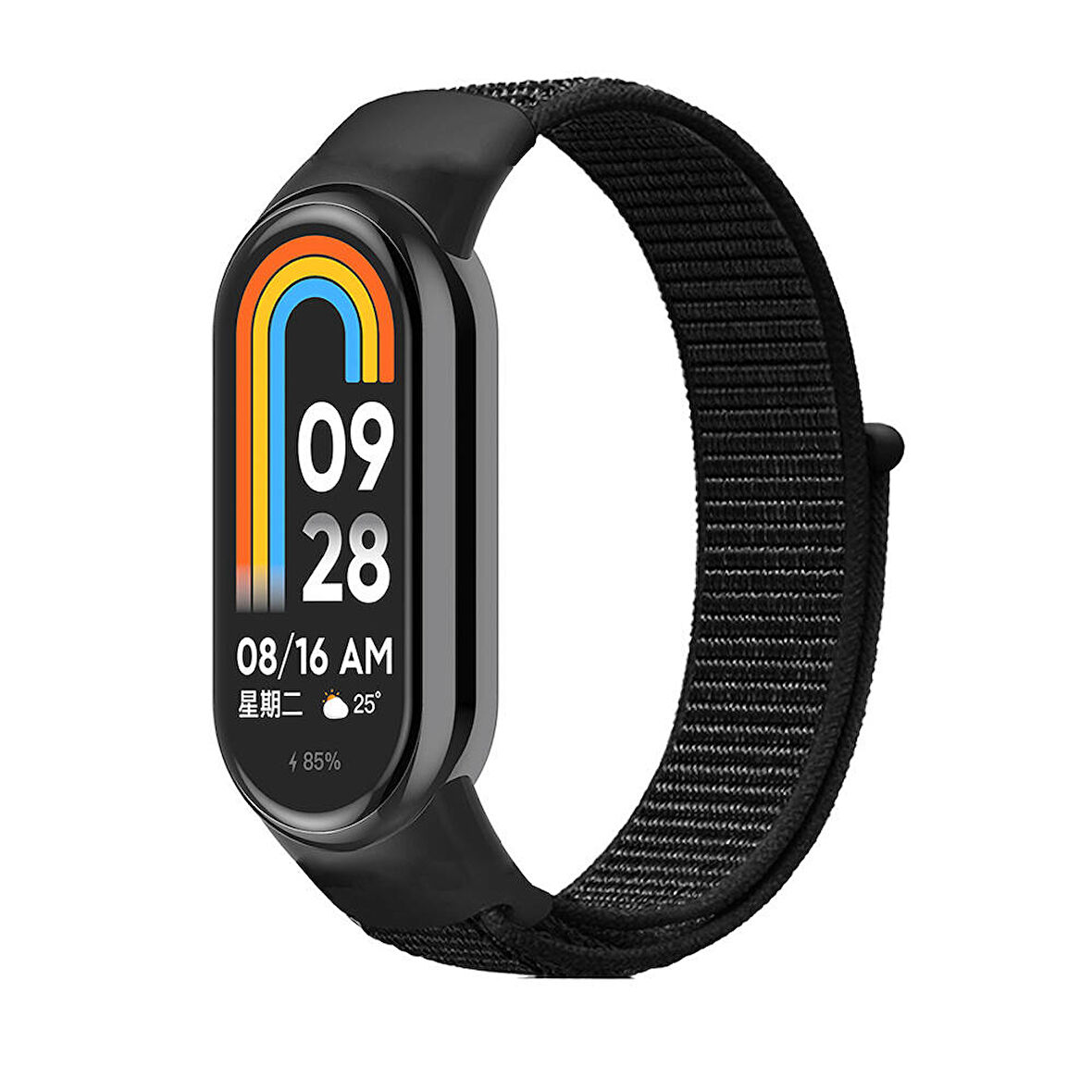 Xiaomi Mi Band 8 Zore KRD-03 Hasır Kordon-Koyu Siyah