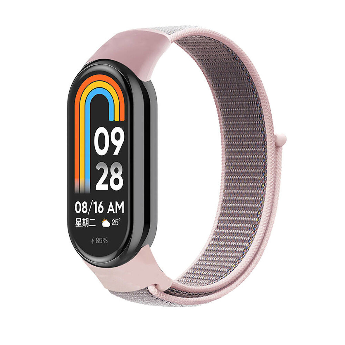 Xiaomi Mi Band 9 Zore KRD-03 Hasır Kordon-Pembe 