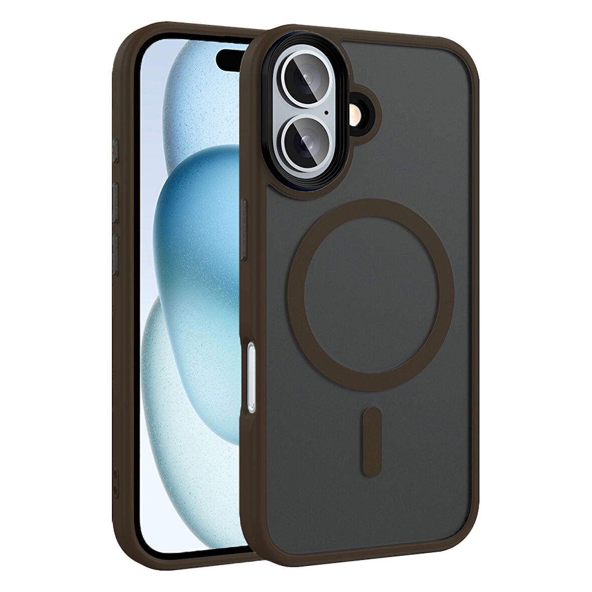 iPhone 16 Plus Kılıf Mat Arka Yüzey Wireless Şarj Özellikli Zore Flet Magsafe Kılıf