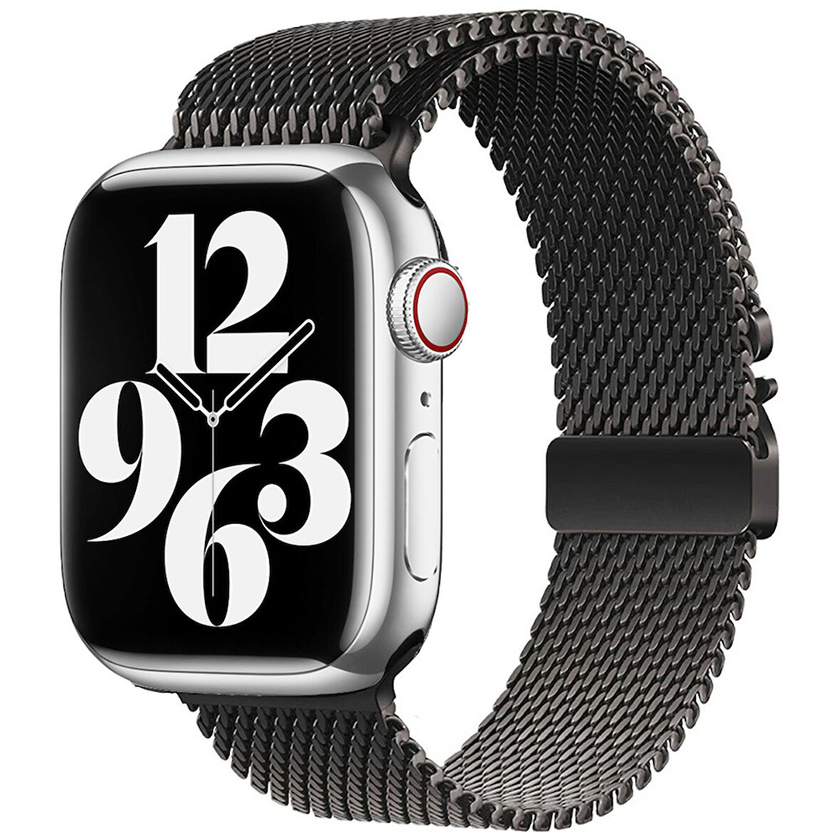 Apple Watch 42mm Zore KRD-121 Metal Hasır Kordon-Siyah