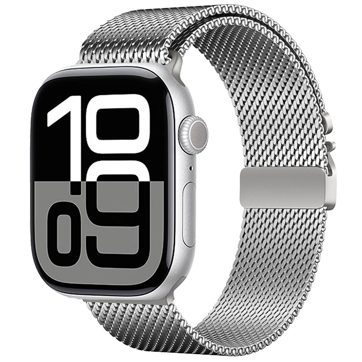 Apple Watch 42mm Zore KRD-121 Metal Hasır Kordon-Gümüş