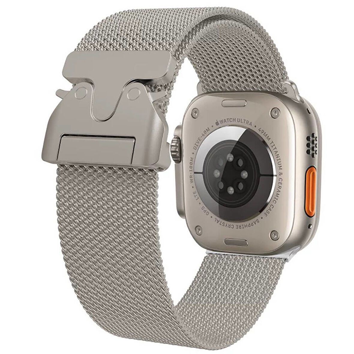 Apple Watch 42mm Zore KRD-25 Metal Hasır Kordon-Gri