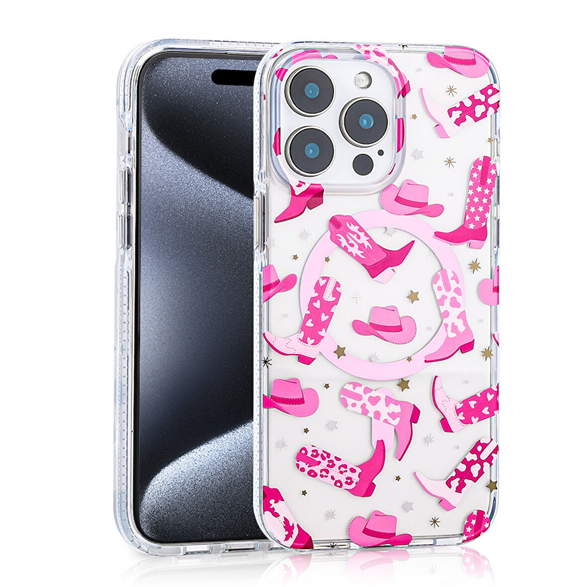 iPhone 16 Pro Max Uyumlu Kılıf Magsafe Şarj Özellikli Zore Stilo Kapak-Pembe