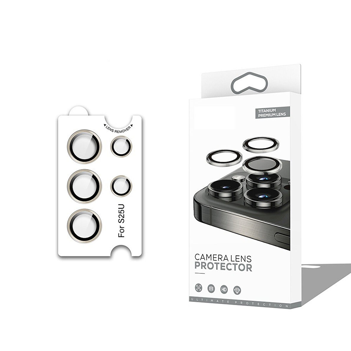 Samsung Uyumlu Galaxy S25 Ultra CL-12 Premium Safir Parmak İzi Bırakmayan Anti-Reflective Kamera Lens Koruyucu