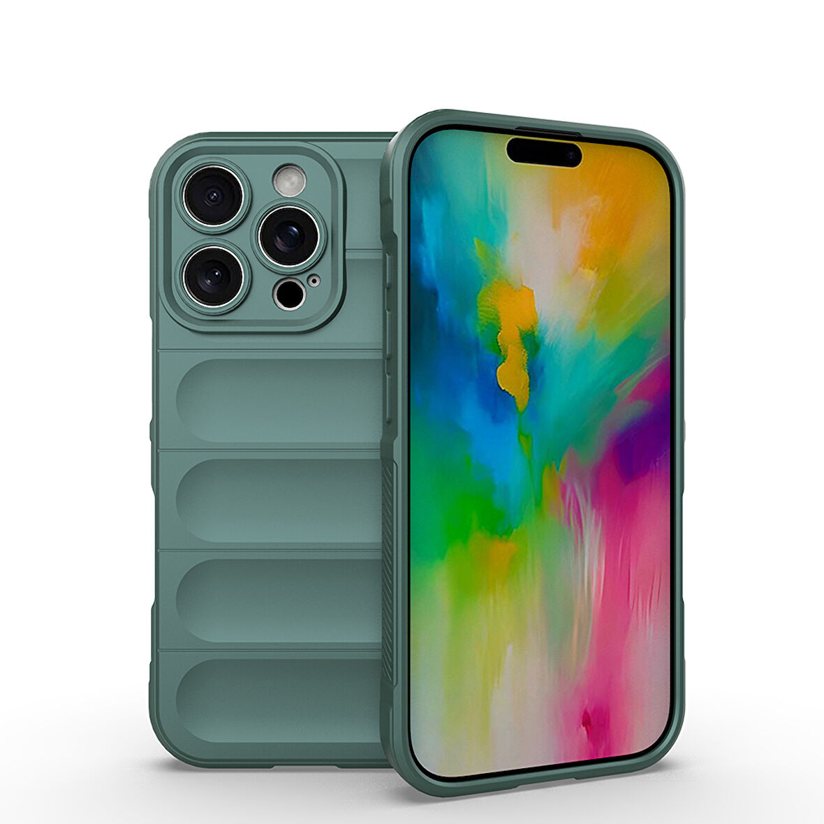 iPhone 16 Pro Max Kılıf Esnek TPU Oyuklu Arka Yüzey Tasarımlı Etnik Silikon Kapak